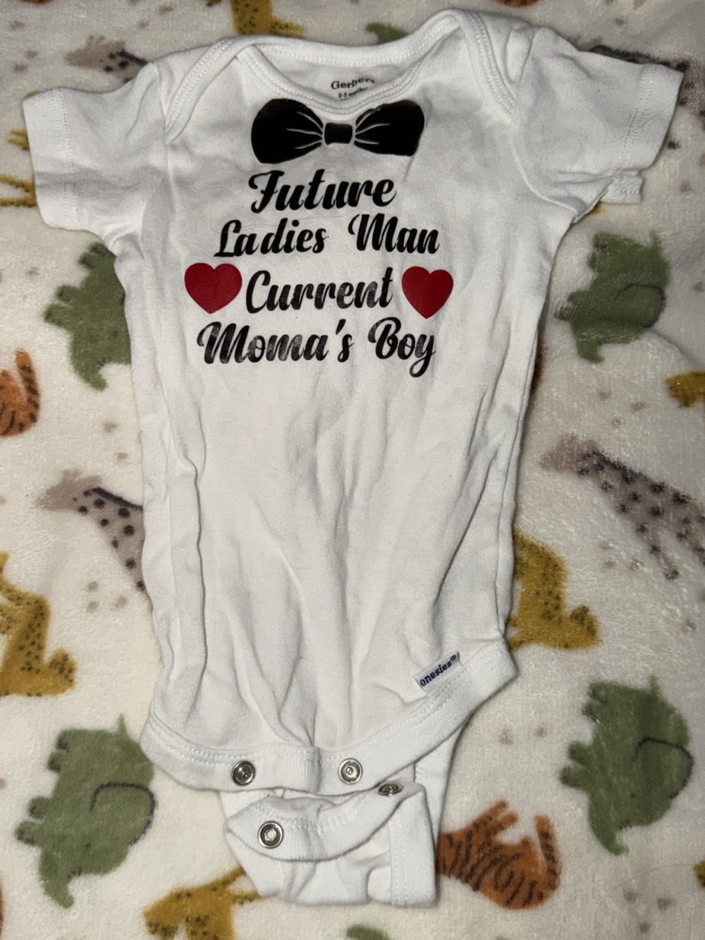 Custom Gerber “Momma’s Boy” Bodysuit 0–3 Months